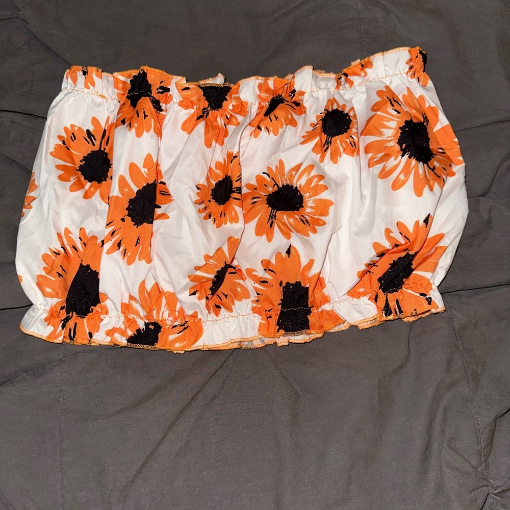 SHEIN Orange and Black Tube Top